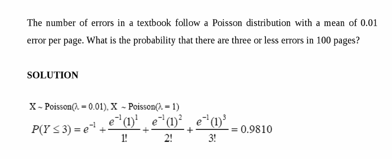 The number of errors in a textbook follow a Poisson distribution with a mean of 
