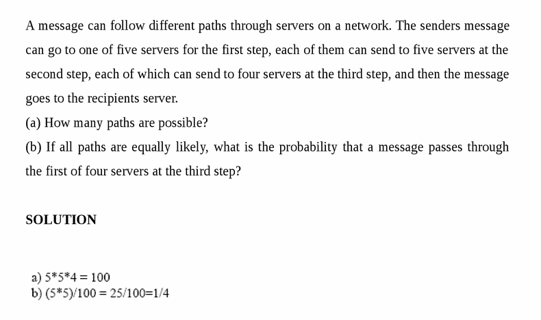 A message can follow different paths through servers on a network. The senders m